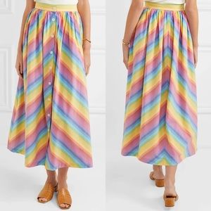 Colorful Striped Midi Skirt